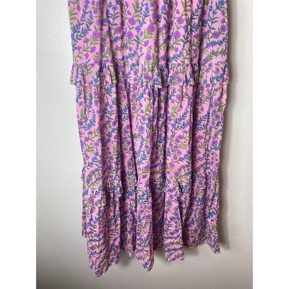 BANJANAN DRESS SMALL PURPLE MILKMAID WEST COUNTRY COASTAL COTTAGECORE - Picture 8 of 16